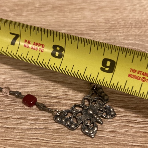 American eagle Butterfly and glass bead necklace - Picture 3 of 4